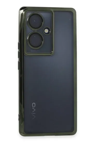 Newface Vivo V29 Lite Kılıf Razer Lensli Silikon - Yeşil resmi