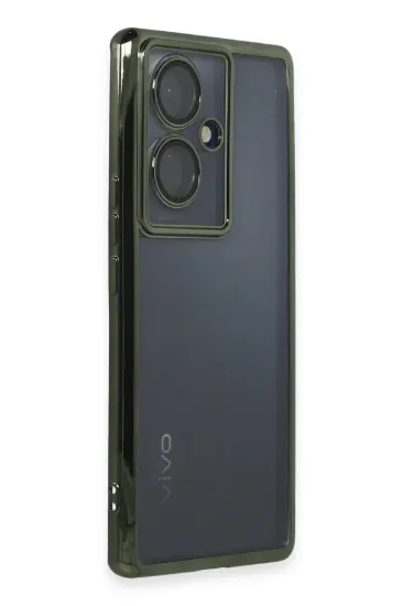 Newface Vivo V29 Lite Kılıf Razer Lensli Silikon - Yeşil resmi