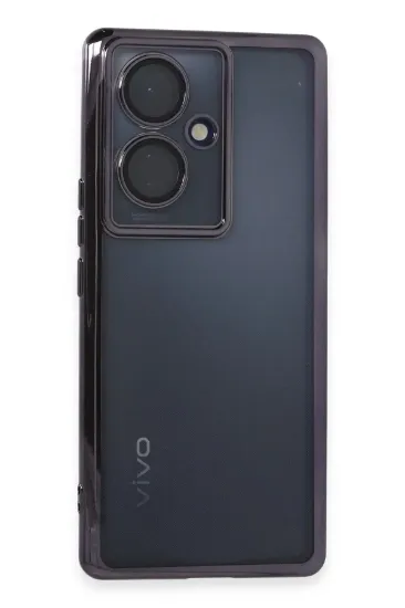 Newface Vivo V29 Lite Kılıf Razer Lensli Silikon - Mor resmi
