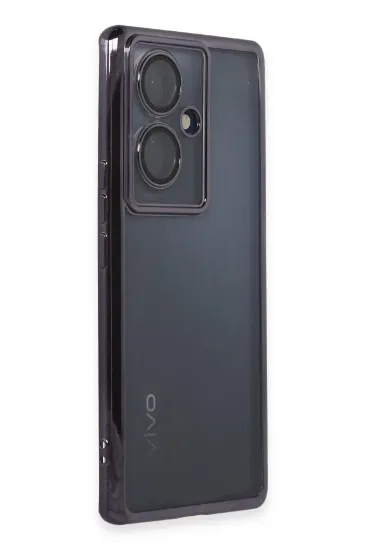 Newface Vivo V29 Lite Kılıf Razer Lensli Silikon - Mor resmi