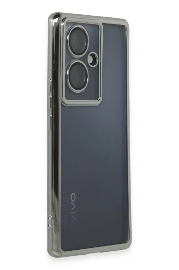 Newface Vivo V29 Lite Kılıf Razer Lensli Silikon - Gümüş resmi