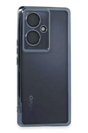 Newface Vivo V29 Lite Kılıf Razer Lensli Silikon - Açık Mavi resmi