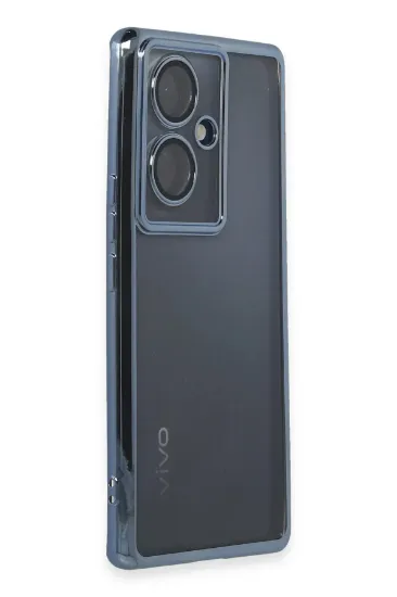 Newface Vivo V29 Lite Kılıf Razer Lensli Silikon - Açık Mavi resmi