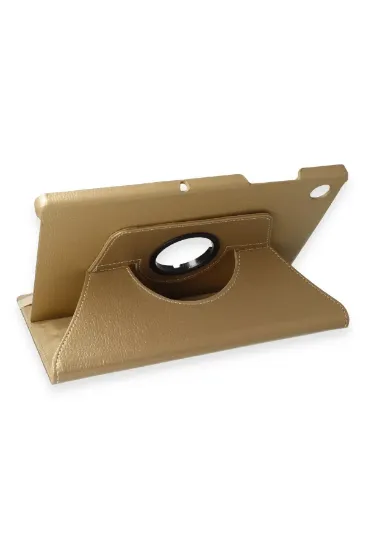 Newface Samsung Galaxy X200 Tab A8 10.5 Kılıf 360 Tablet Deri Kılıf - Gold resmi