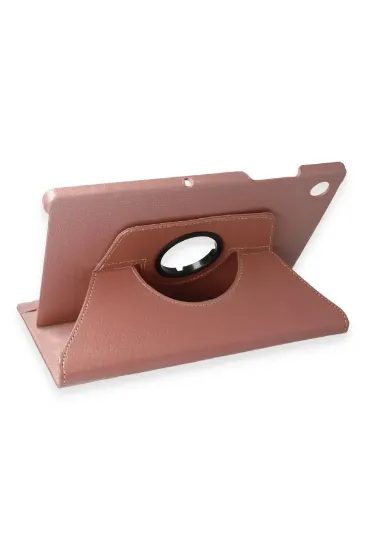 Newface Samsung Galaxy X200 Tab A8 10.5 Kılıf 360 Tablet Deri Kılıf - Rose Gold resmi