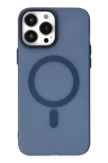 Newface iPhone 14 Pro Kılıf Lodos Magneticsafe Mat Kapak - Mavi resmi
