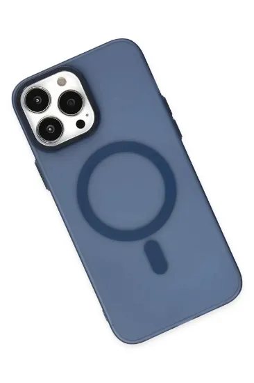 Newface iPhone 14 Pro Kılıf Lodos Magneticsafe Mat Kapak - Mavi resmi