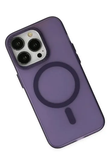 Newface iPhone 14 Pro Kılıf Lodos Magneticsafe Mat Kapak - Mor resmi