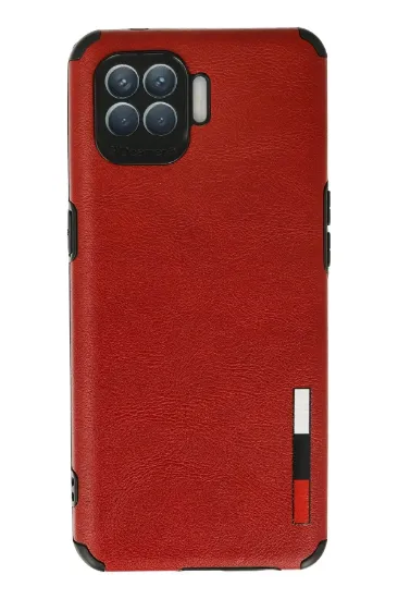 Newface Oppo Reno 4 Lite Kılıf Loop Deri Silikon - Kırmızı resmi