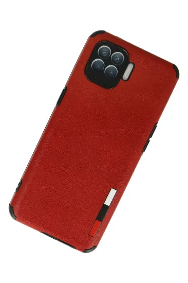 Newface Oppo Reno 4 Lite Kılıf Loop Deri Silikon - Kırmızı resmi