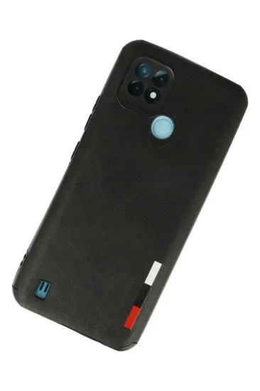 Newface Realme C21 Kılıf Loop Deri Silikon - Siyah resmi