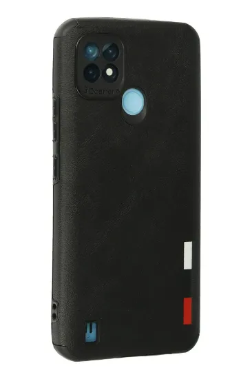 Newface Realme C21 Kılıf Loop Deri Silikon - Siyah resmi