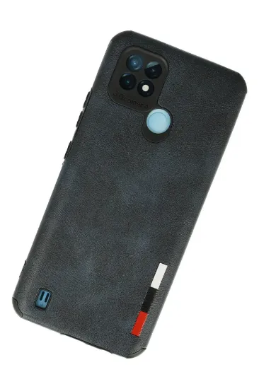 Newface Realme C21 Kılıf Loop Deri Silikon - Lacivert resmi