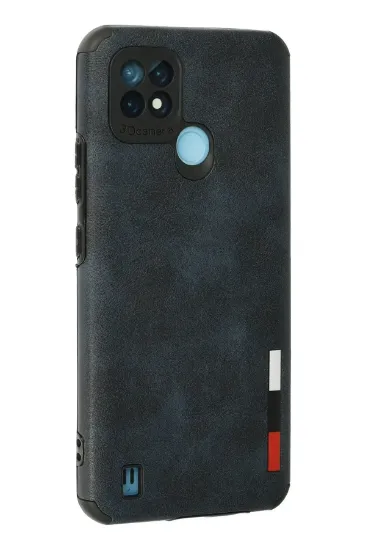 Newface Realme C21 Kılıf Loop Deri Silikon - Lacivert resmi