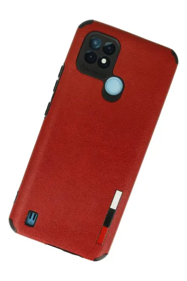 Newface Realme C21 Kılıf Loop Deri Silikon - Kırmızı resmi