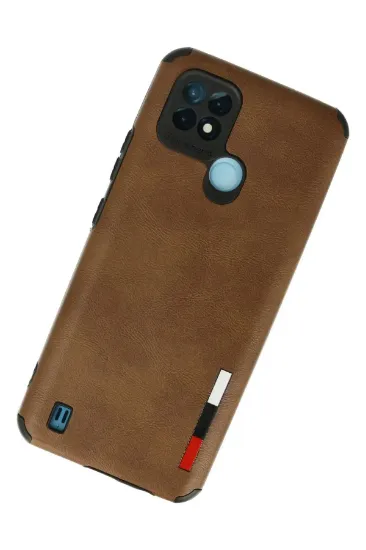 Newface Realme C21 Kılıf Loop Deri Silikon - Kahverengi resmi