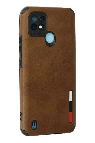 Newface Realme C21 Kılıf Loop Deri Silikon - Kahverengi resmi