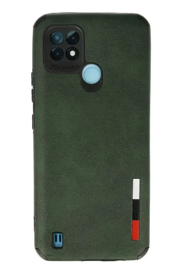 Newface Realme C21 Kılıf Loop Deri Silikon - Yeşil resmi