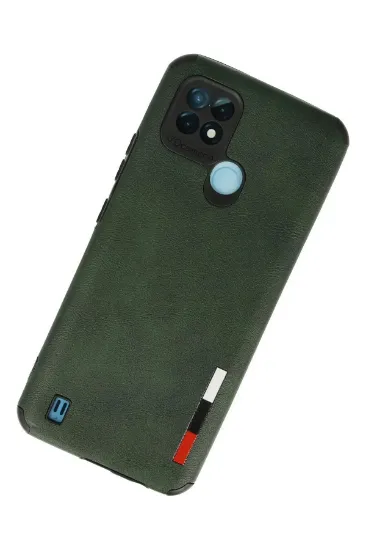 Newface Realme C21 Kılıf Loop Deri Silikon - Yeşil resmi