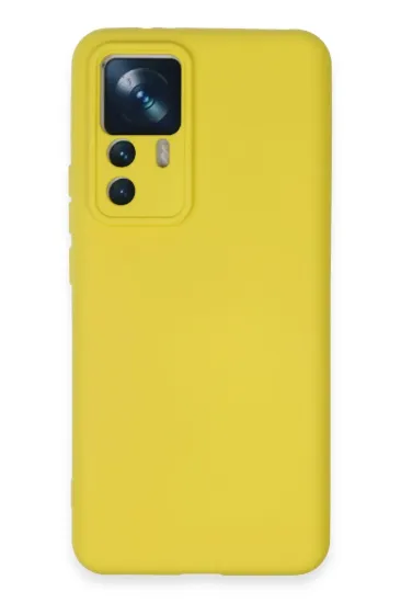Newface Xiaomi Mi 12T Pro Kılıf Nano içi Kadife Silikon - Sarı resmi
