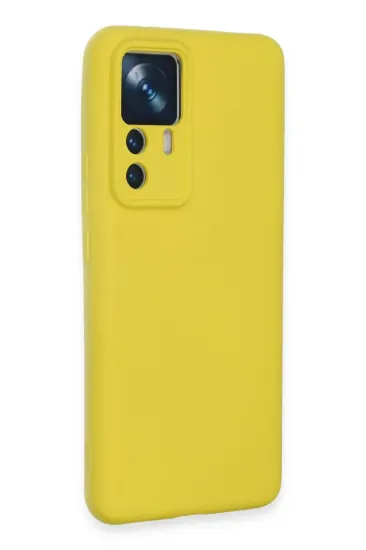 Newface Xiaomi Mi 12T Pro Kılıf Nano içi Kadife Silikon - Sarı resmi