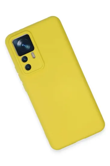 Newface Xiaomi Mi 12T Pro Kılıf Nano içi Kadife Silikon - Sarı resmi