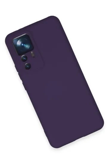 Newface Xiaomi Mi 12T Pro Kılıf Nano içi Kadife Silikon - Mor resmi