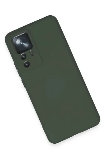 Newface Xiaomi Mi 12T Pro Kılıf Nano içi Kadife Silikon - Koyu Yeşil resmi