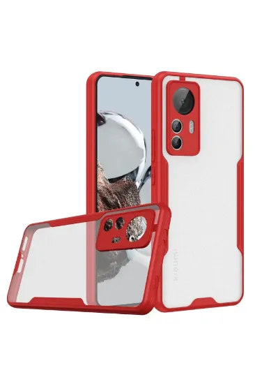 Newface Xiaomi Mi 12T Kılıf Platin Silikon - Kırmızı resmi