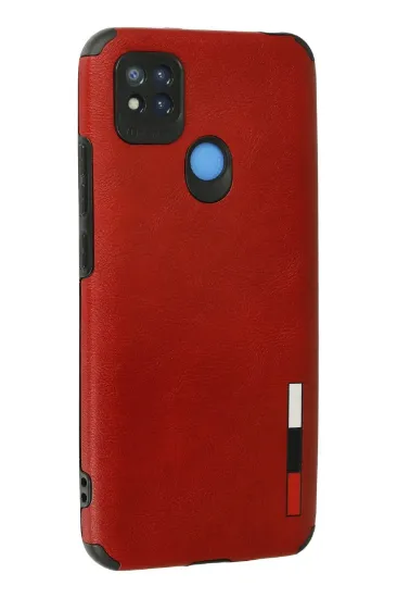 Newface Xiaomi Redmi 9C Kılıf Loop Deri Silikon - Kırmızı resmi