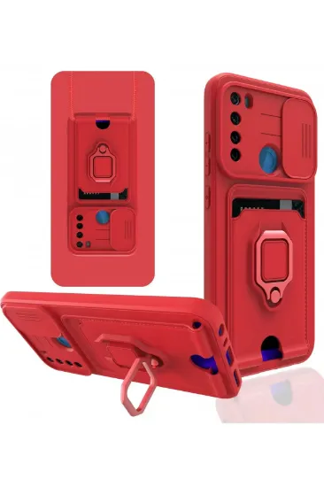 Newface Xiaomi Redmi Note 8 Kılıf Zuma Kartvizitli Yüzüklü Silikon - Kırmızı resmi