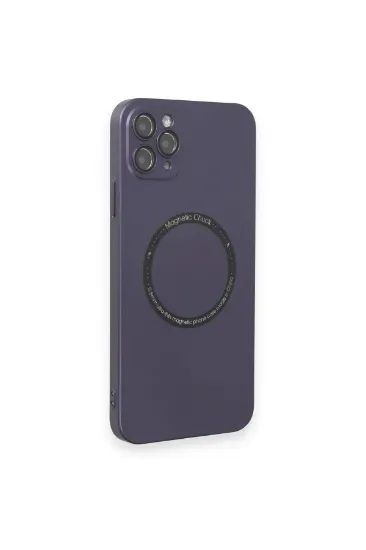 Newface iPhone 11 Pro Max Kılıf Jack Magneticsafe Lens Silikon - Mor resmi