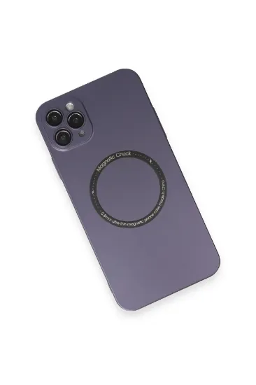 Newface iPhone 11 Pro Max Kılıf Jack Magneticsafe Lens Silikon - Mor resmi