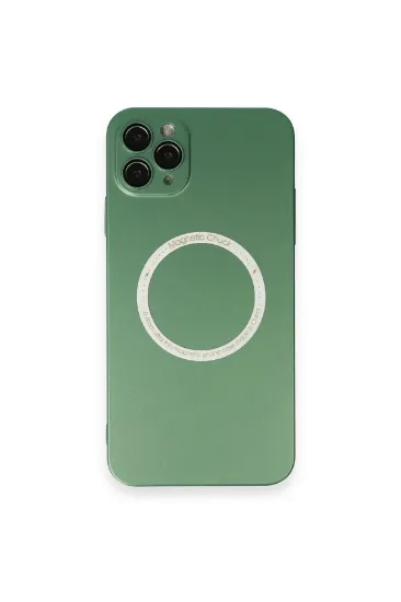 Newface iPhone 11 Pro Max Kılıf Jack Magneticsafe Lens Silikon - Yeşil resmi