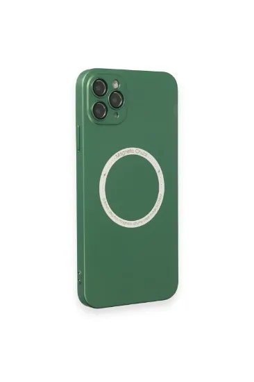 Newface iPhone 11 Pro Max Kılıf Jack Magneticsafe Lens Silikon - Yeşil resmi