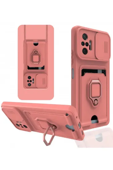 Newface Xiaomi Redmi Note 10 Pro Kılıf Zuma Kartvizitli Yüzüklü Silikon - Pembe resmi