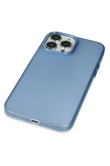 Newface iPhone 14 Pro Max Kılıf Modos Metal Kapak - Mavi resmi