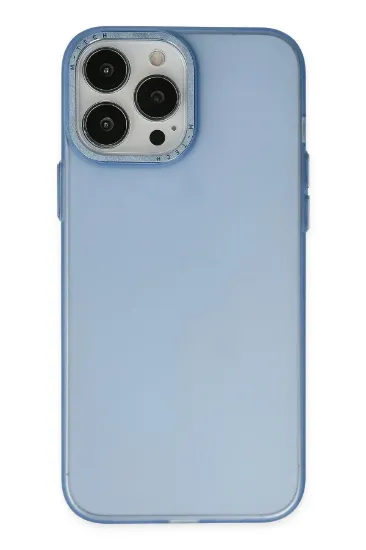 Newface iPhone 13 Pro Max Kılıf Modos Metal Kapak - Mavi resmi
