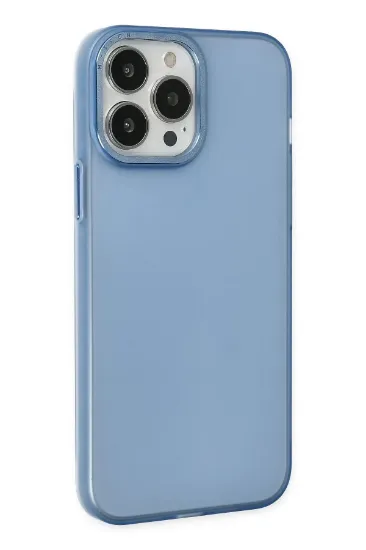 Newface iPhone 13 Pro Max Kılıf Modos Metal Kapak - Mavi resmi