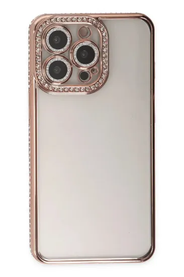Newface iPhone 14 Pro Kılıf Joke Taşlı Silikon - Pembe resmi