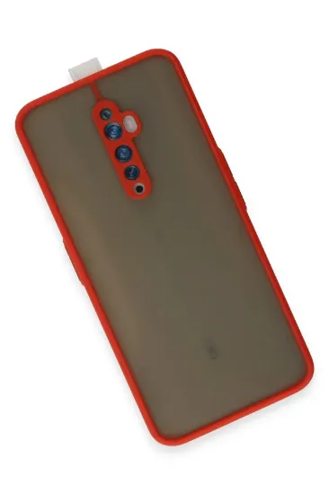 Newface Oppo Reno 2Z Kılıf Montreal Silikon Kapak - Kırmızı resmi