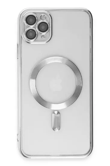 Newface iPhone 11 Pro Max Kılıf Kross Magneticsafe Kapak - Gümüş resmi