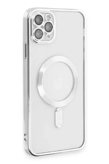 Newface iPhone 11 Pro Max Kılıf Kross Magneticsafe Kapak - Gümüş resmi