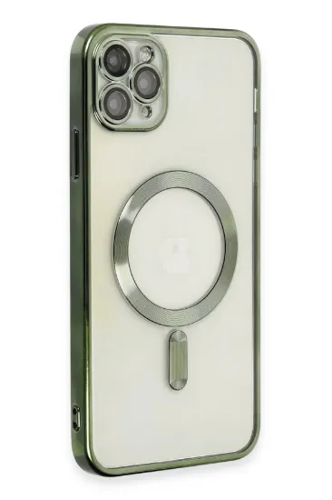 Newface iPhone 11 Pro Max Kılıf Kross Magneticsafe Kapak - Koyu Yeşil resmi