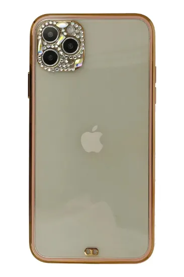 Newface iPhone 11 Pro Kılıf Liva Taşlı Silikon - Pembe resmi