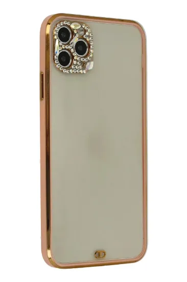 Newface iPhone 11 Pro Kılıf Liva Taşlı Silikon - Pembe resmi