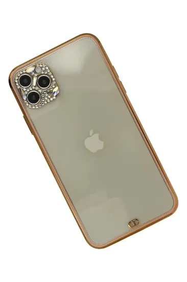 Newface iPhone 11 Pro Kılıf Liva Taşlı Silikon - Pembe resmi