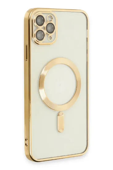Newface iPhone 11 Pro Max Kılıf Kross Magneticsafe Kapak - Gold resmi