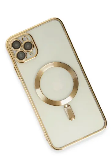 Newface iPhone 11 Pro Max Kılıf Kross Magneticsafe Kapak - Gold resmi