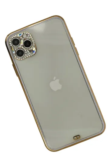 Newface iPhone 11 Pro Kılıf Liva Taşlı Silikon - Mor resmi